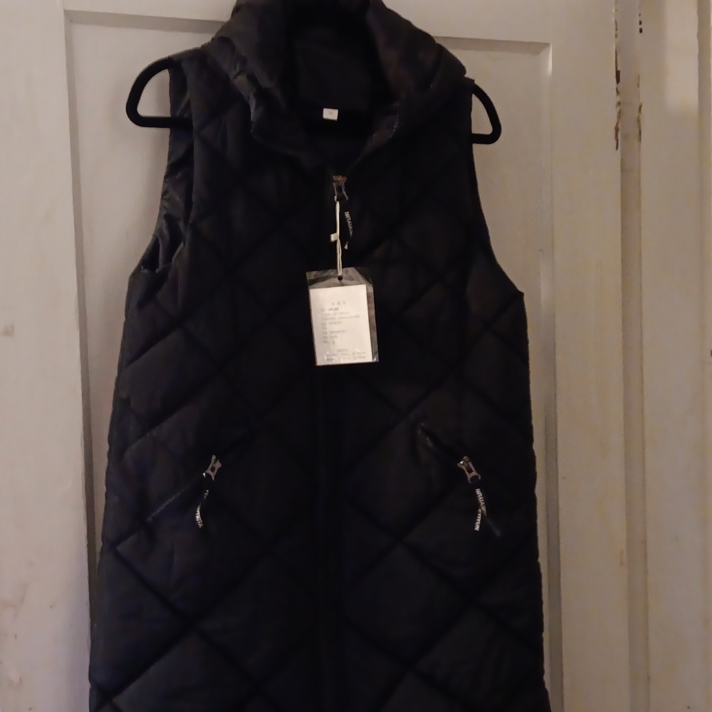Woman's Long Hooded Puffer Vest